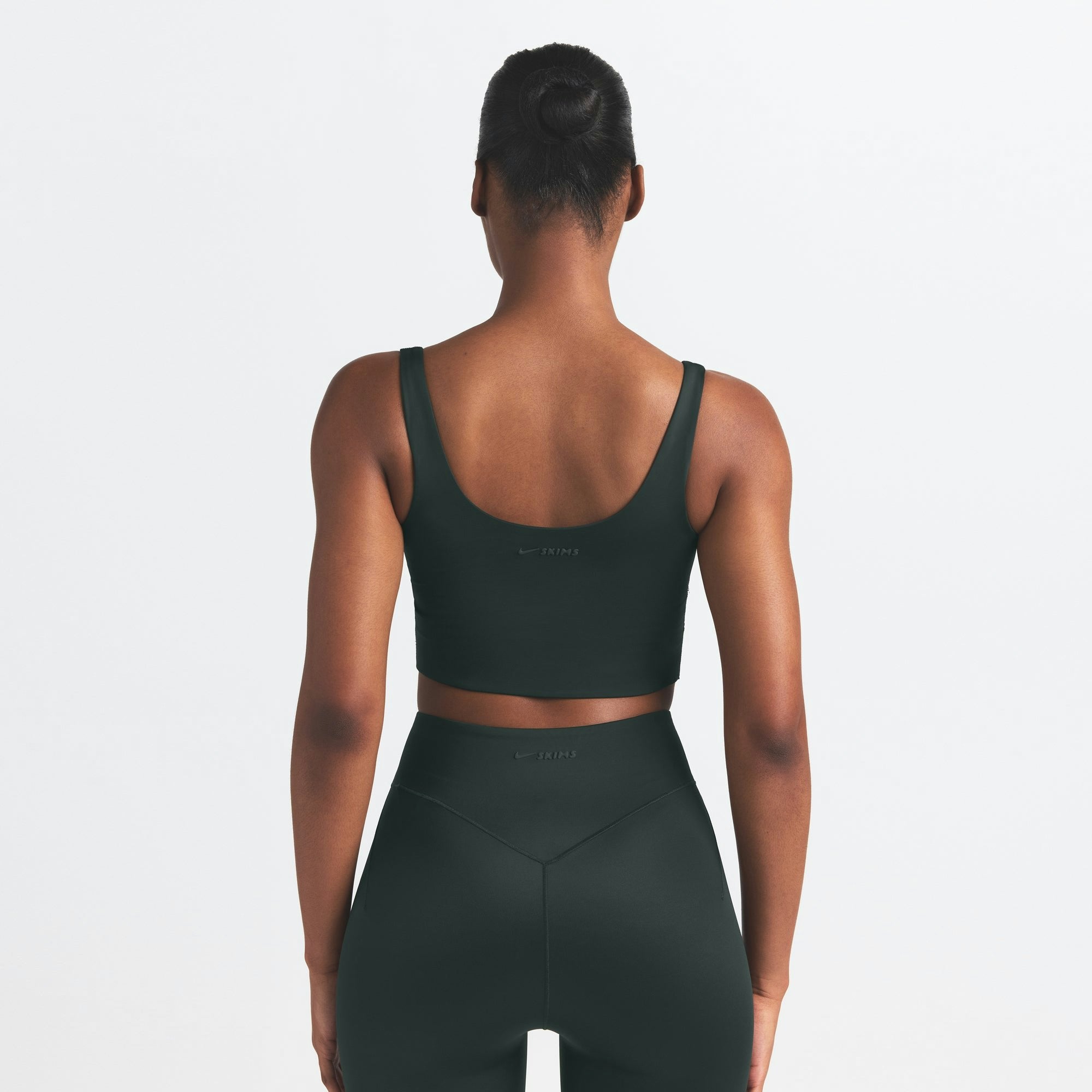 Skims Nikeskims Shine Scoop Neck Bra Top Dark Teal