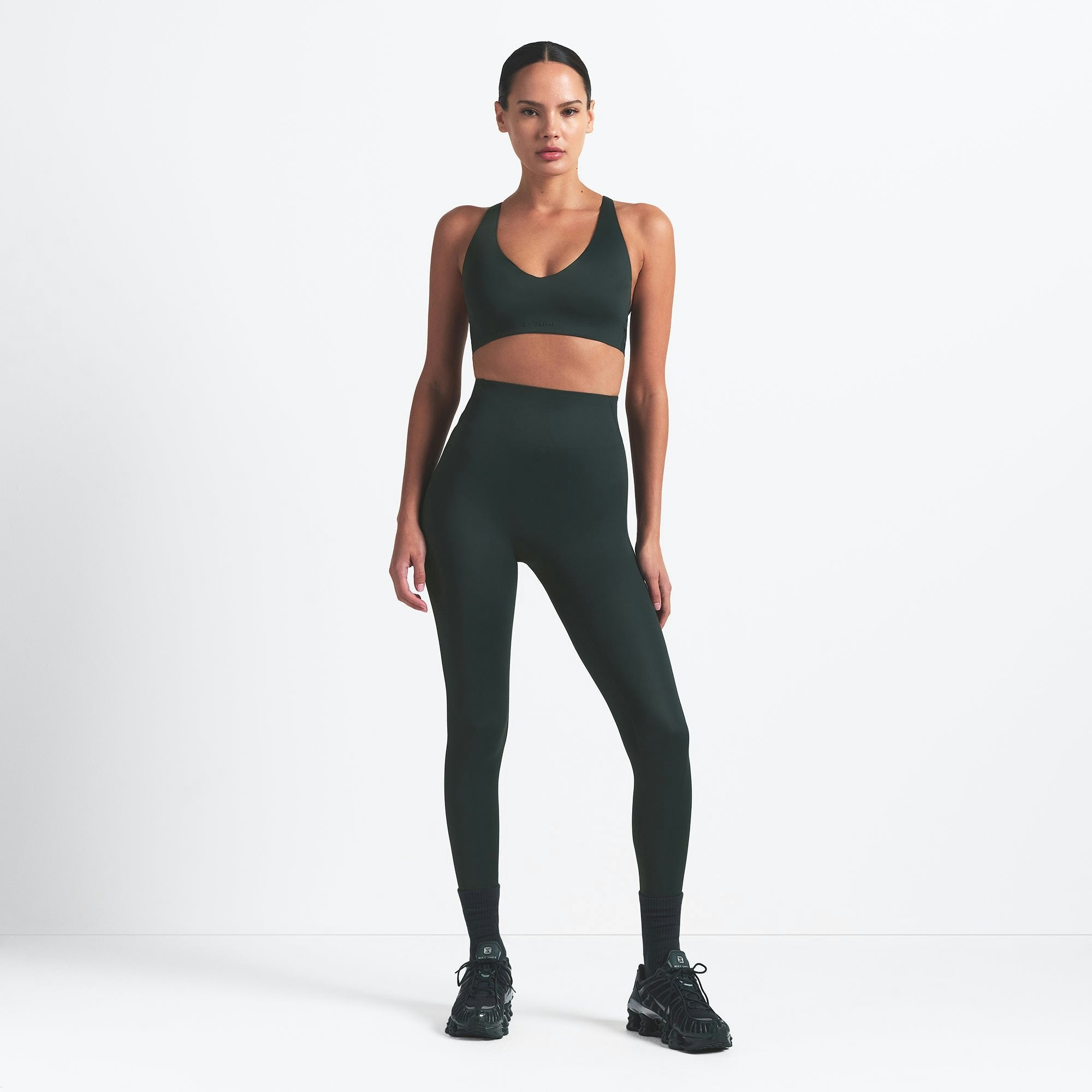 Skims Nikeskims Shine V-Neck Bra Dark Teal