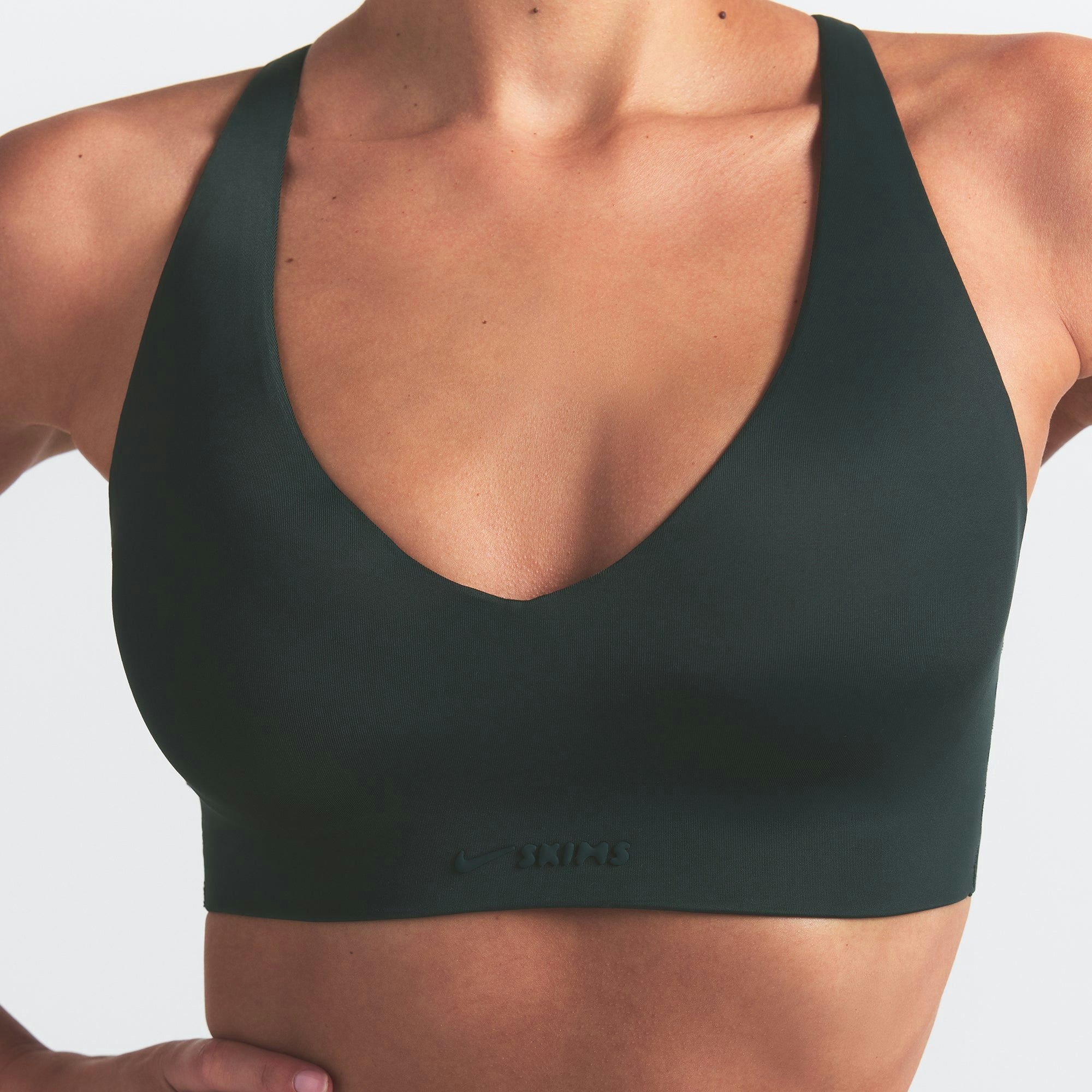 Skims Nikeskims Shine V-Neck Bra Dark Teal