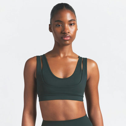 Skims Nikeskims Matte Double Strap Scoop Bra Dark Teal