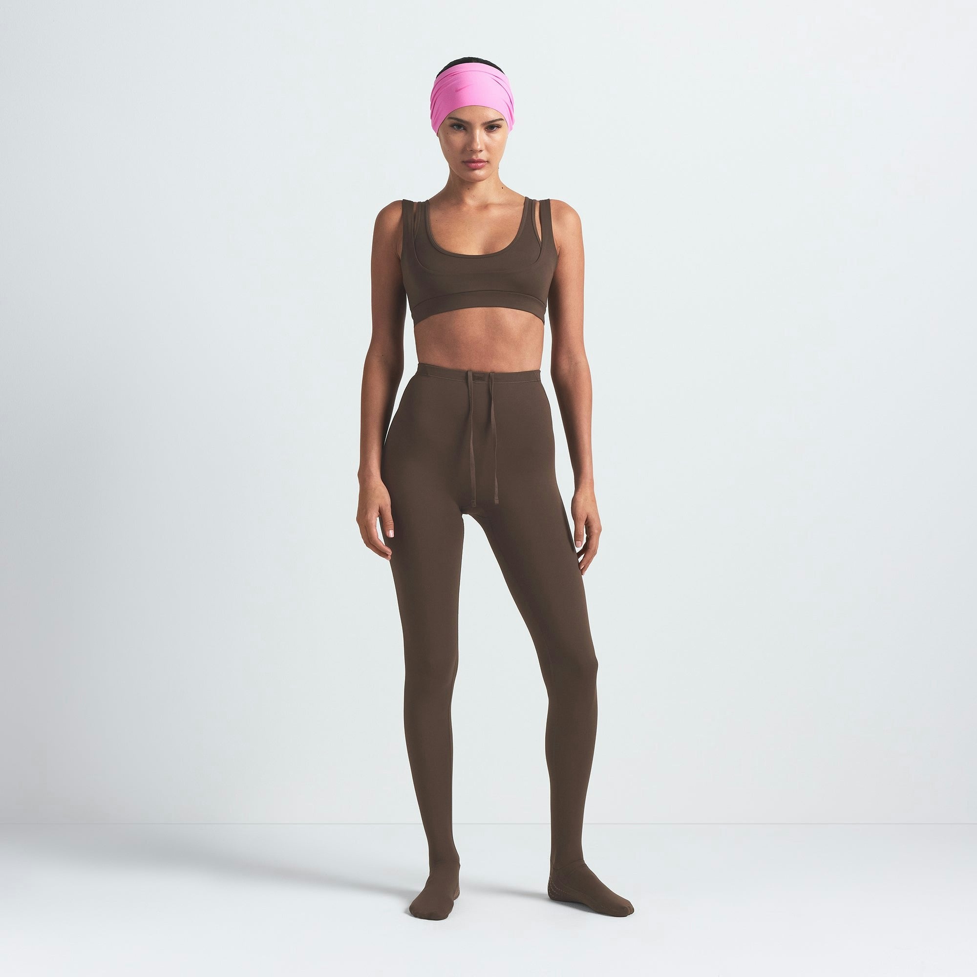 Skims Nikeskims Matte Double Strap Scoop Bra Dark Sepia