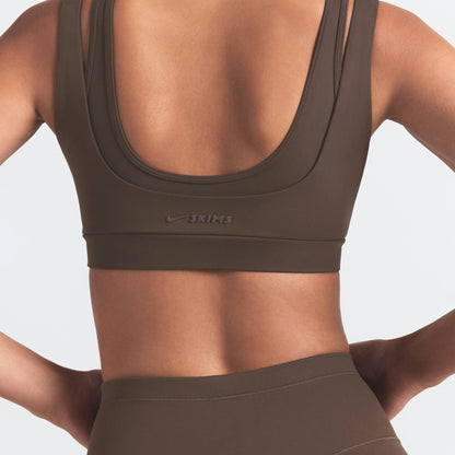 Skims Nikeskims Matte Double Strap Scoop Bra Dark Sepia