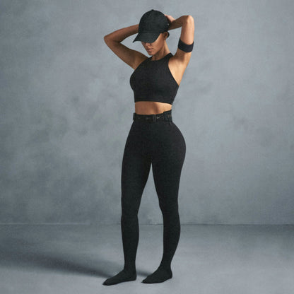 Skims Nikeskims Shine High Neck Bra Obsidian