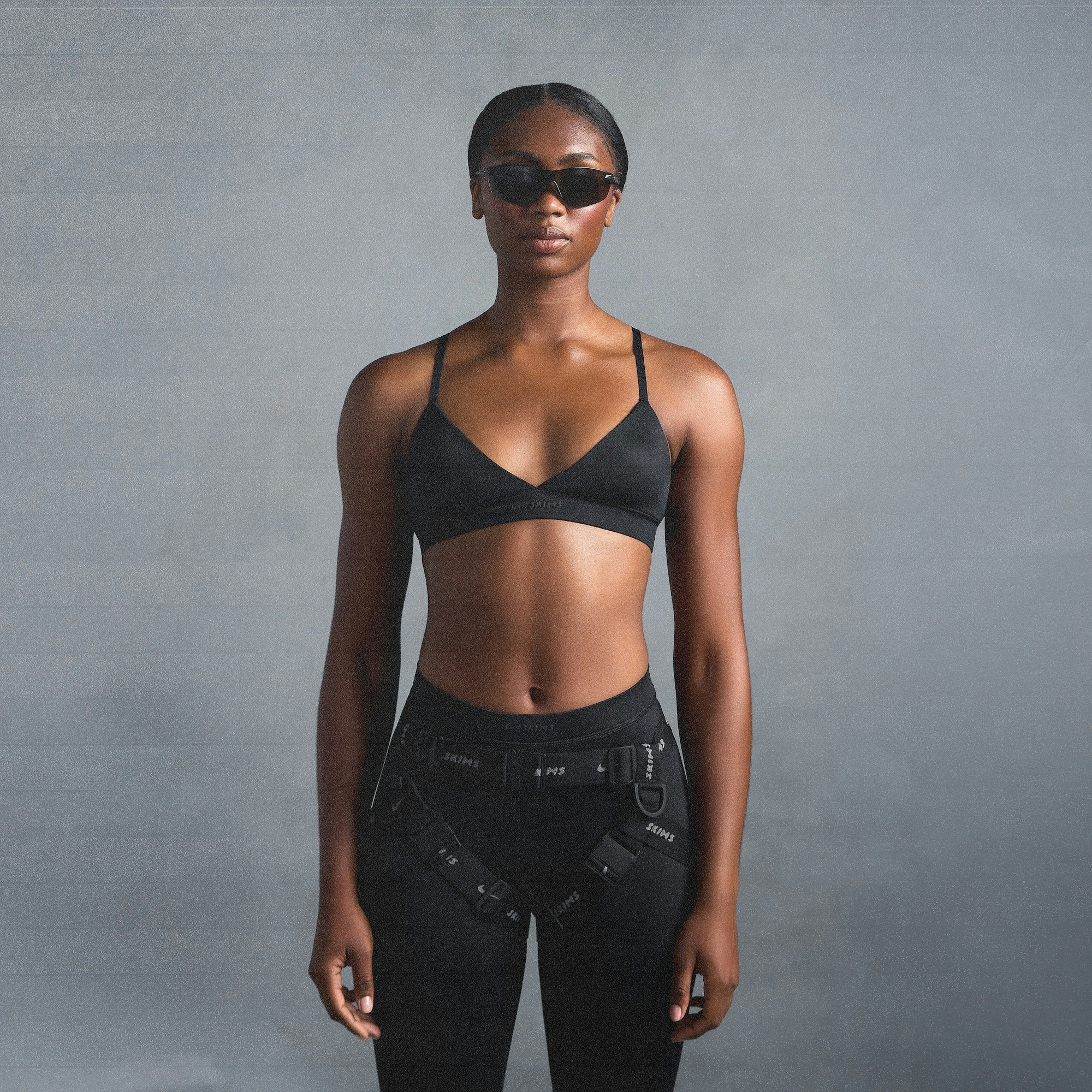 Skims Nikeskims Shine Triangle Bra Obsidian