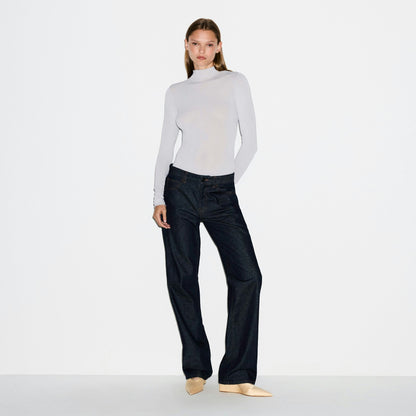 Skims Sheer Modal Long Sleeve Turtleneck Bodysuit Mist