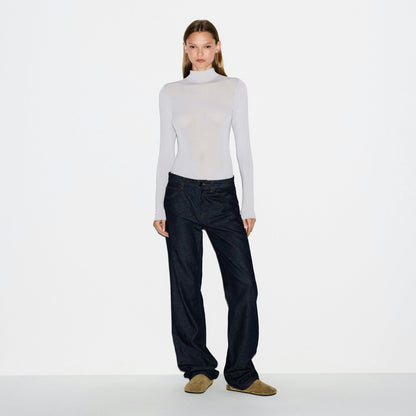 Skims Sheer Modal Long Sleeve Turtleneck Bodysuit Mist