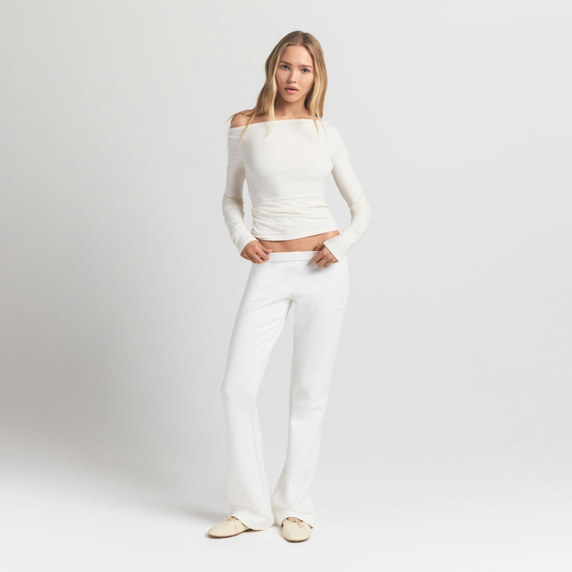 Skims Cotton Fleece Slim Pant Marble