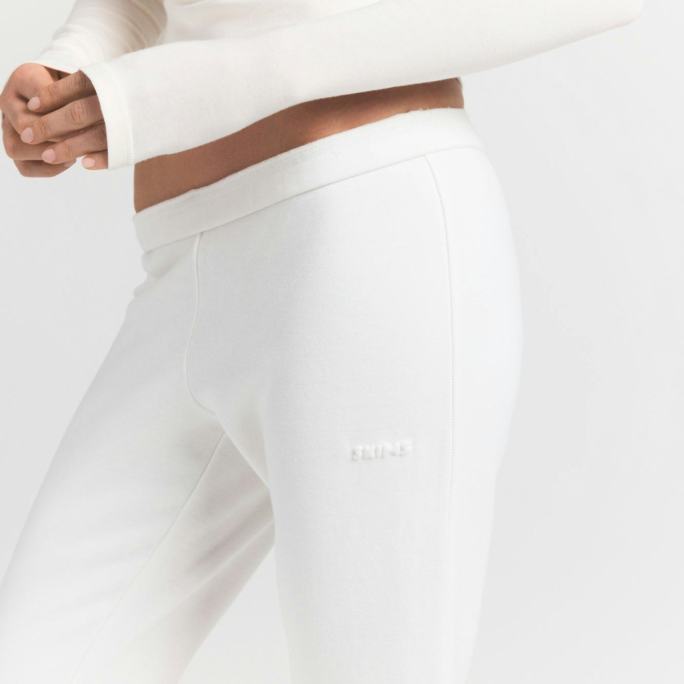 Skims Cotton Fleece Slim Pant Marble