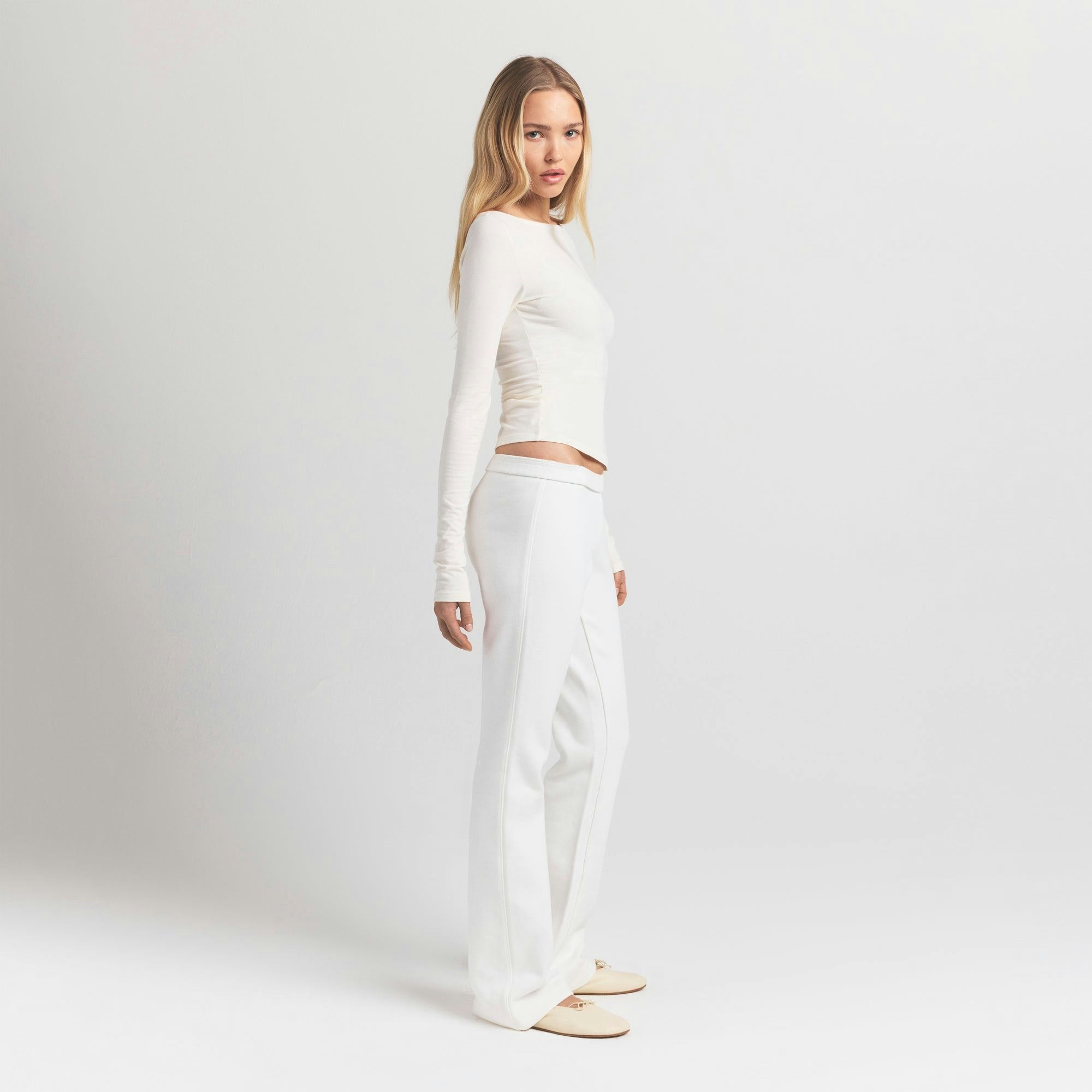 Skims Cotton Fleece Slim Pant Marble