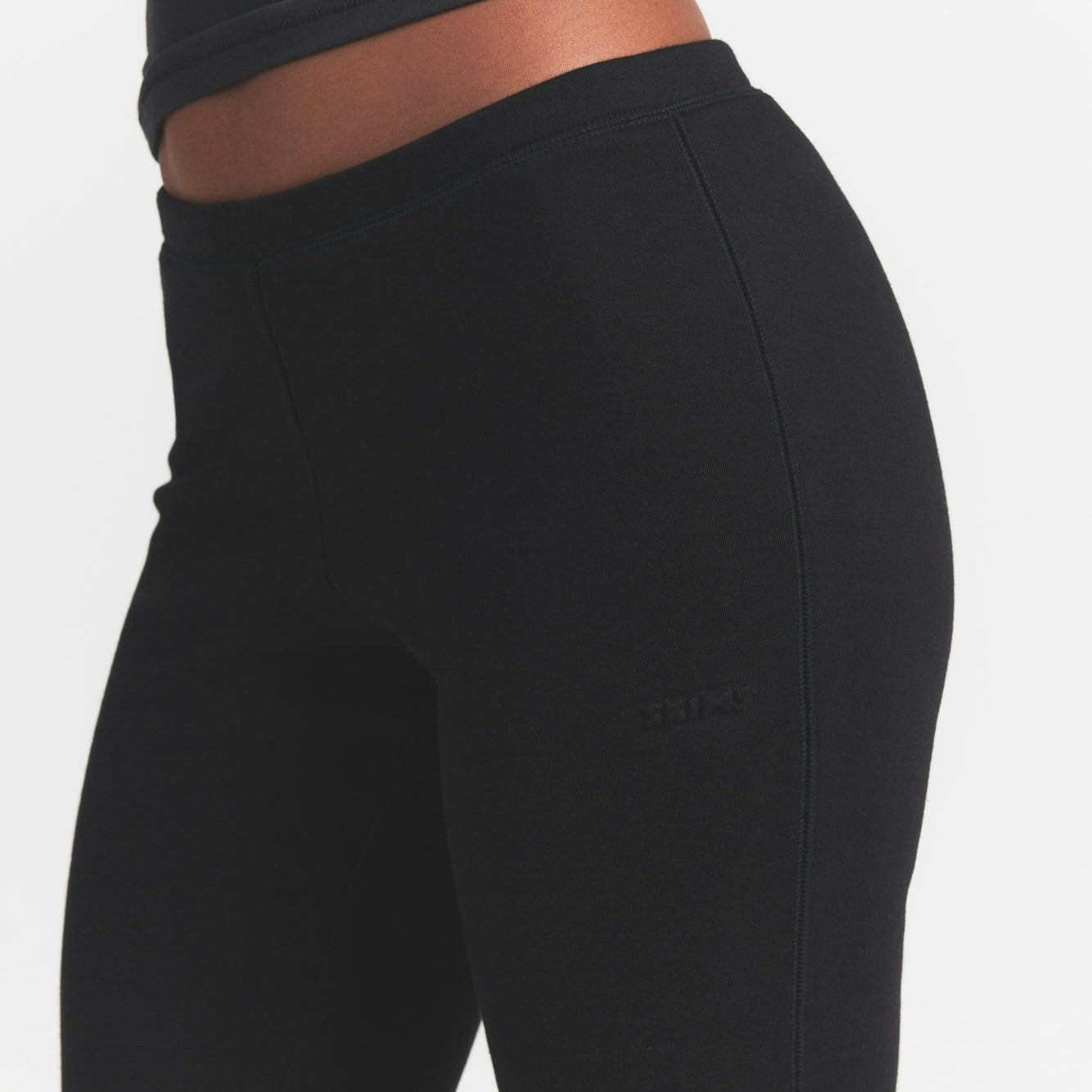 Skims Cotton Fleece Slim Pant Onyx
