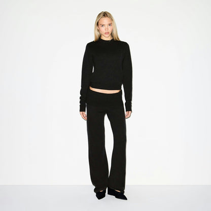 Skims Wool Cashmere Foldover Pant Onyx