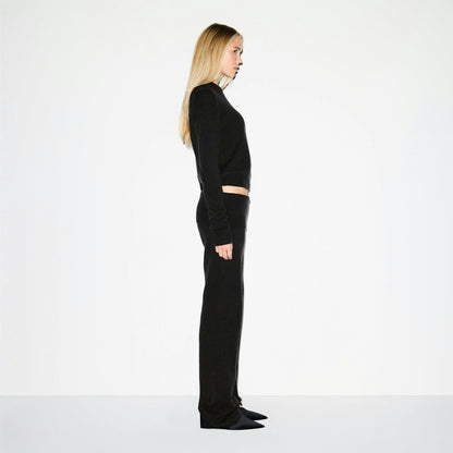 Skims Wool Cashmere Foldover Pant Onyx