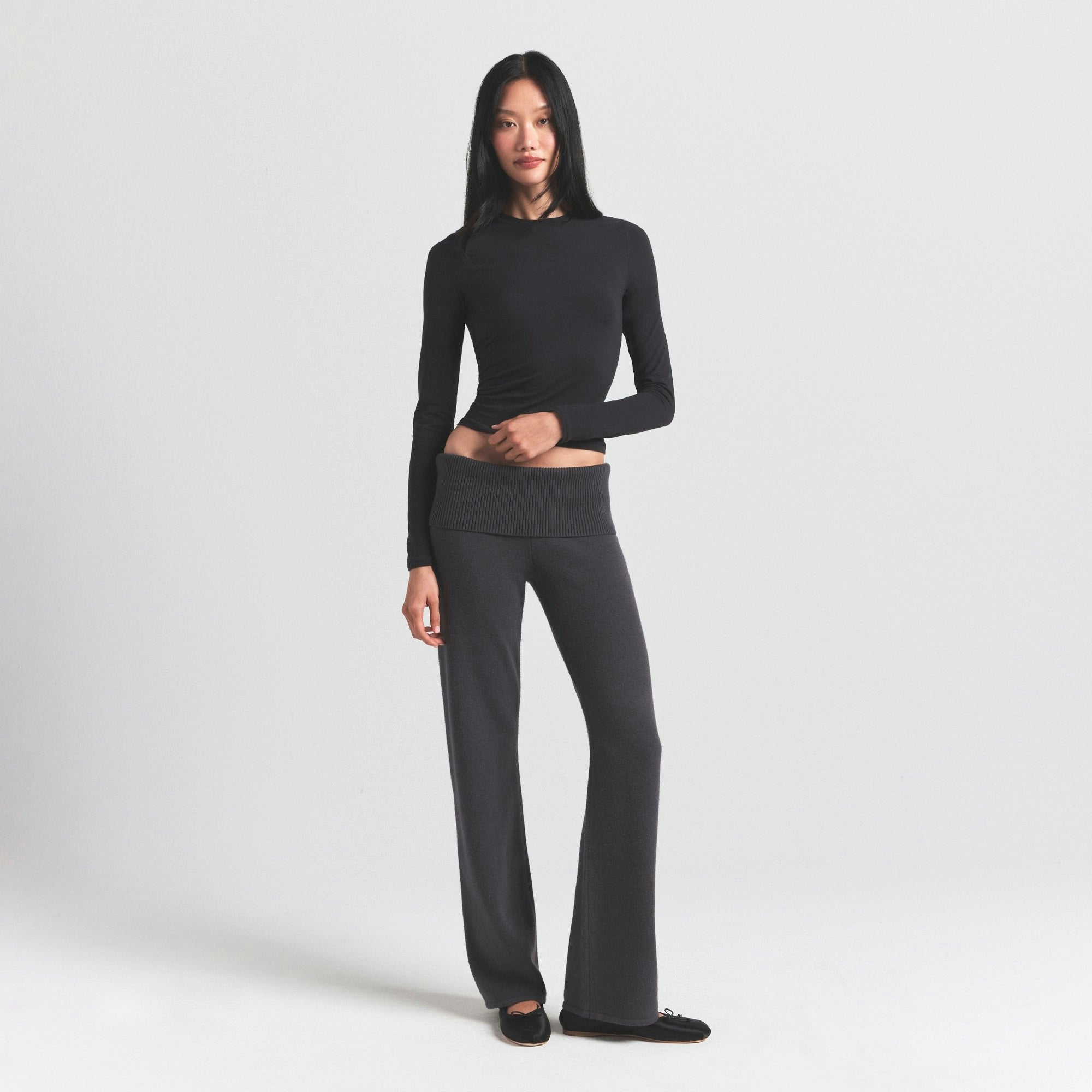 Skims Sweater Knits Foldover Pant Ash
