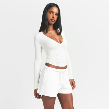 Skims Cotton Fleece Classic Short Marble