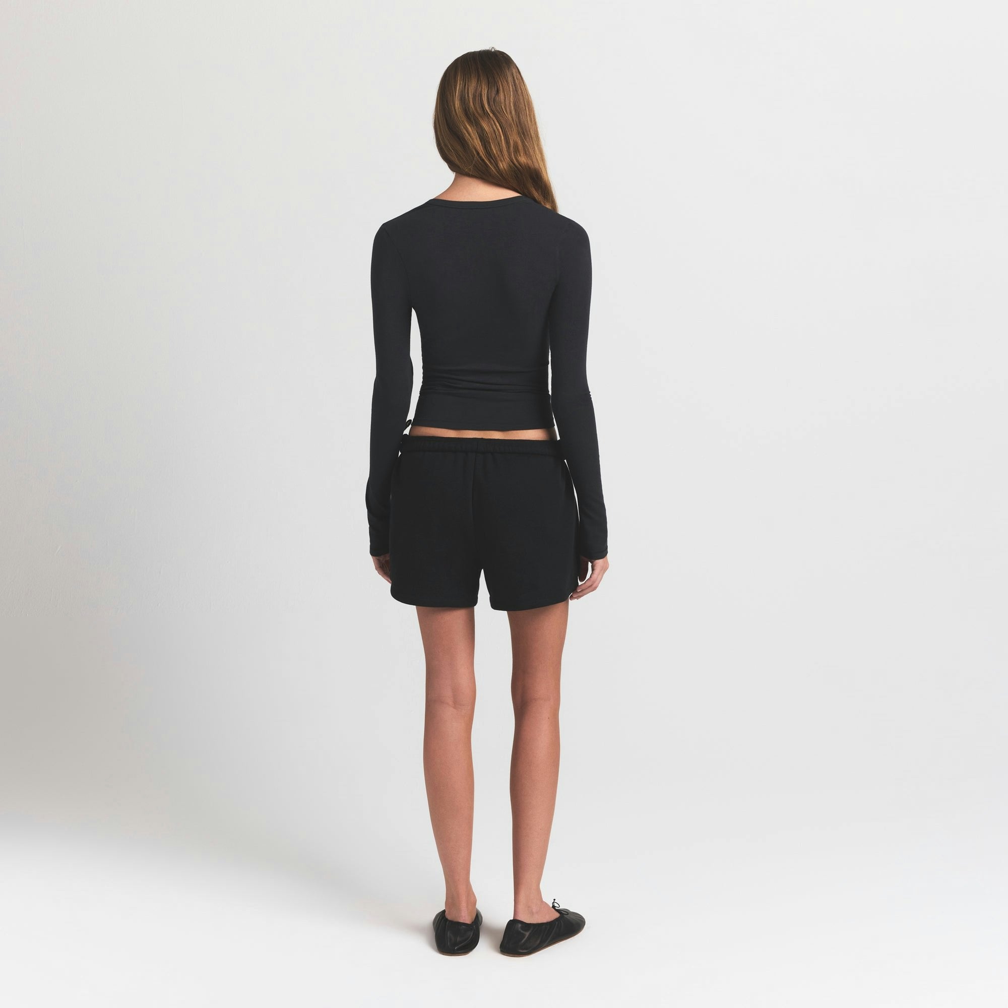 Skims Cotton Fleece Classic Short Onyx