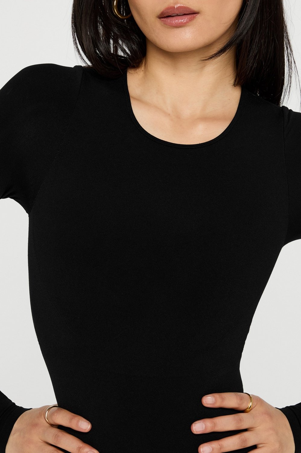Fabletics Nearly Naked Shapewear Long Sleeve Bodysuit