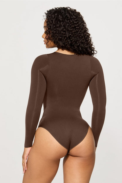 Fabletics Nearly Naked Shapewear Long Sleeve Bodysuit