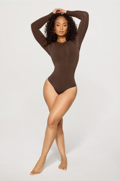 Fabletics Nearly Naked Shapewear Long Sleeve Bodysuit
