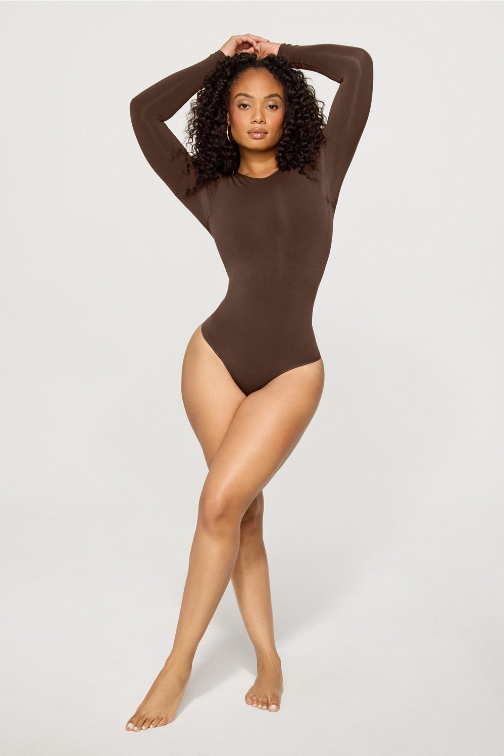Fabletics Nearly Naked Shapewear Long Sleeve Bodysuit