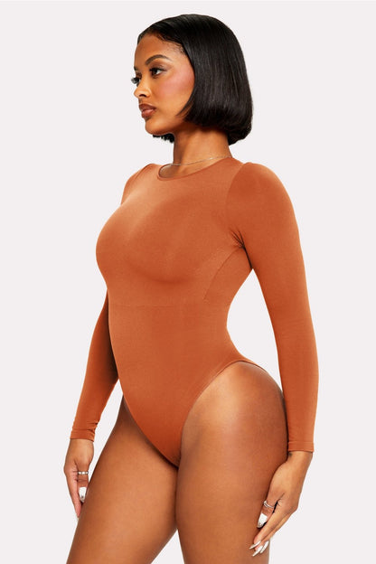 Fabletics Nearly Naked Shapewear Long Sleeve Bodysuit