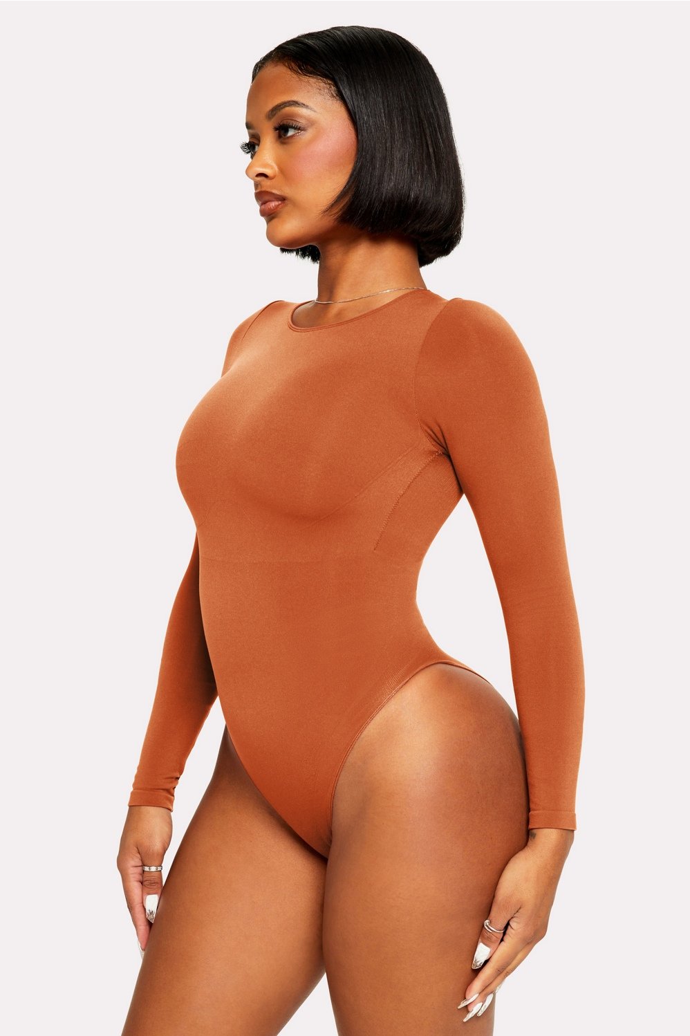 Fabletics Nearly Naked Shapewear Long Sleeve Bodysuit