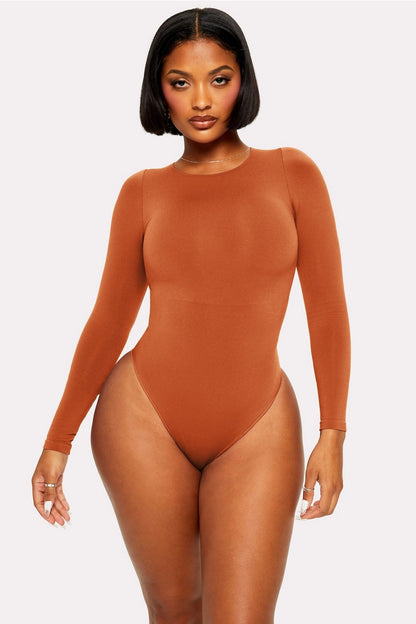 Fabletics Nearly Naked Shapewear Long Sleeve Bodysuit