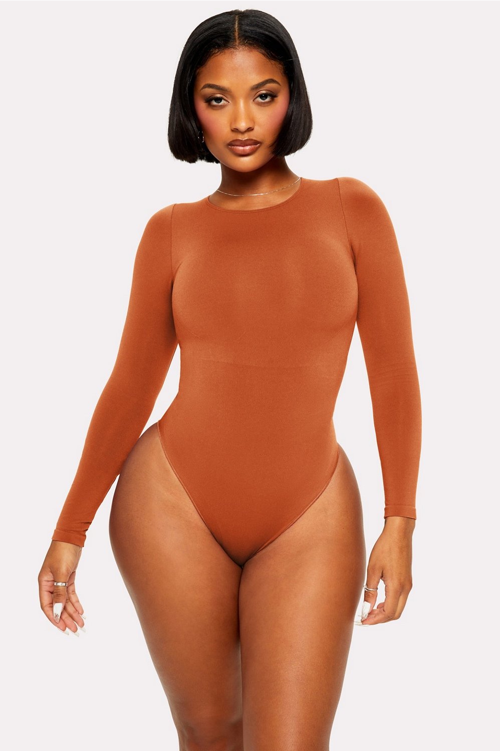 Fabletics Nearly Naked Shapewear Long Sleeve Bodysuit
