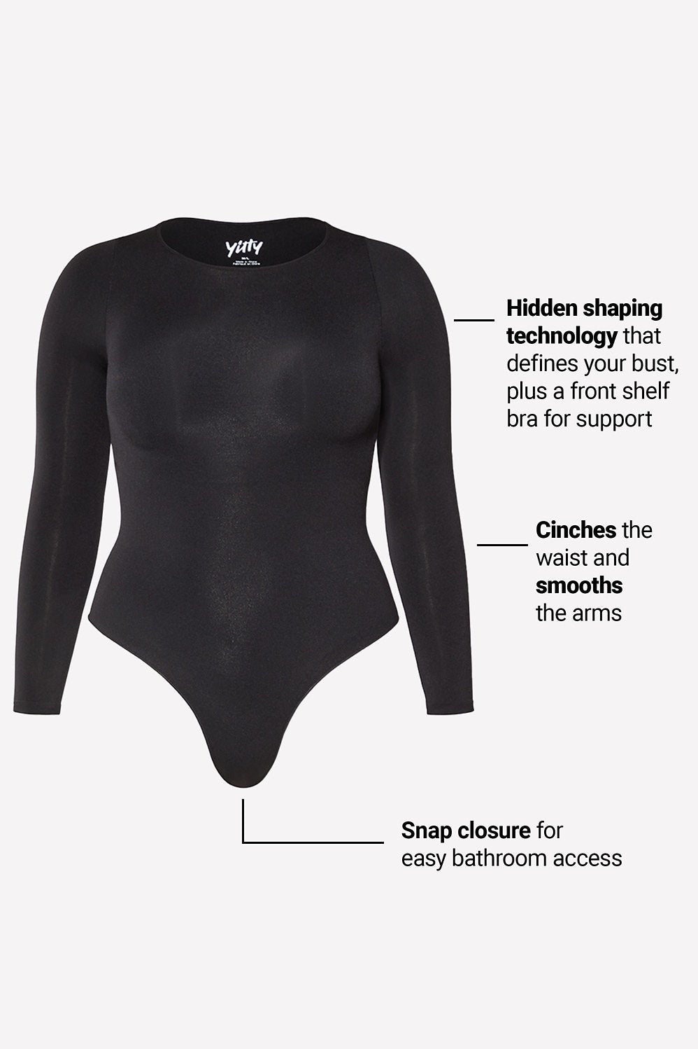Fabletics Nearly Naked Shapewear Long Sleeve Bodysuit