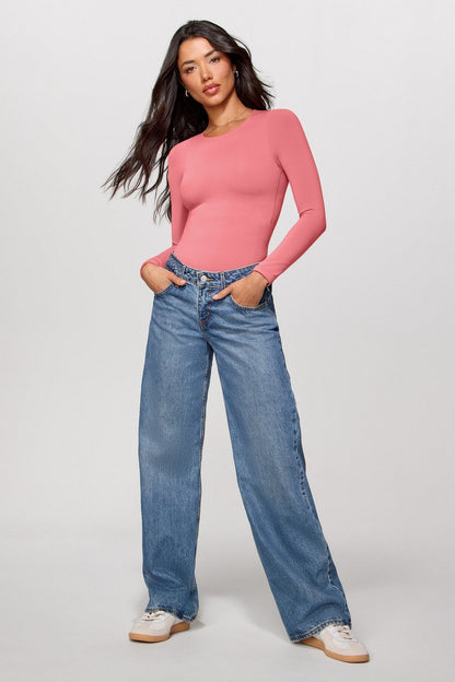 Fabletics Nearly Naked Shapewear Long Sleeve Bodysuit