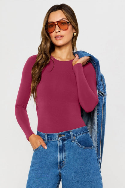 Fabletics Nearly Naked Shapewear Long Sleeve Bodysuit