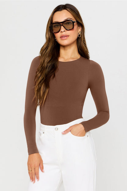 Fabletics Nearly Naked Shapewear Long Sleeve Bodysuit