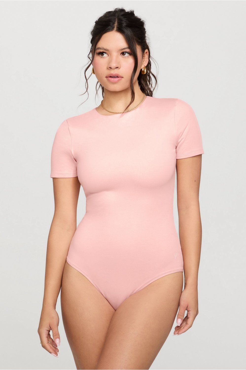 Fabletics Snug Cotton Short Sleeve Brief Bodysuit