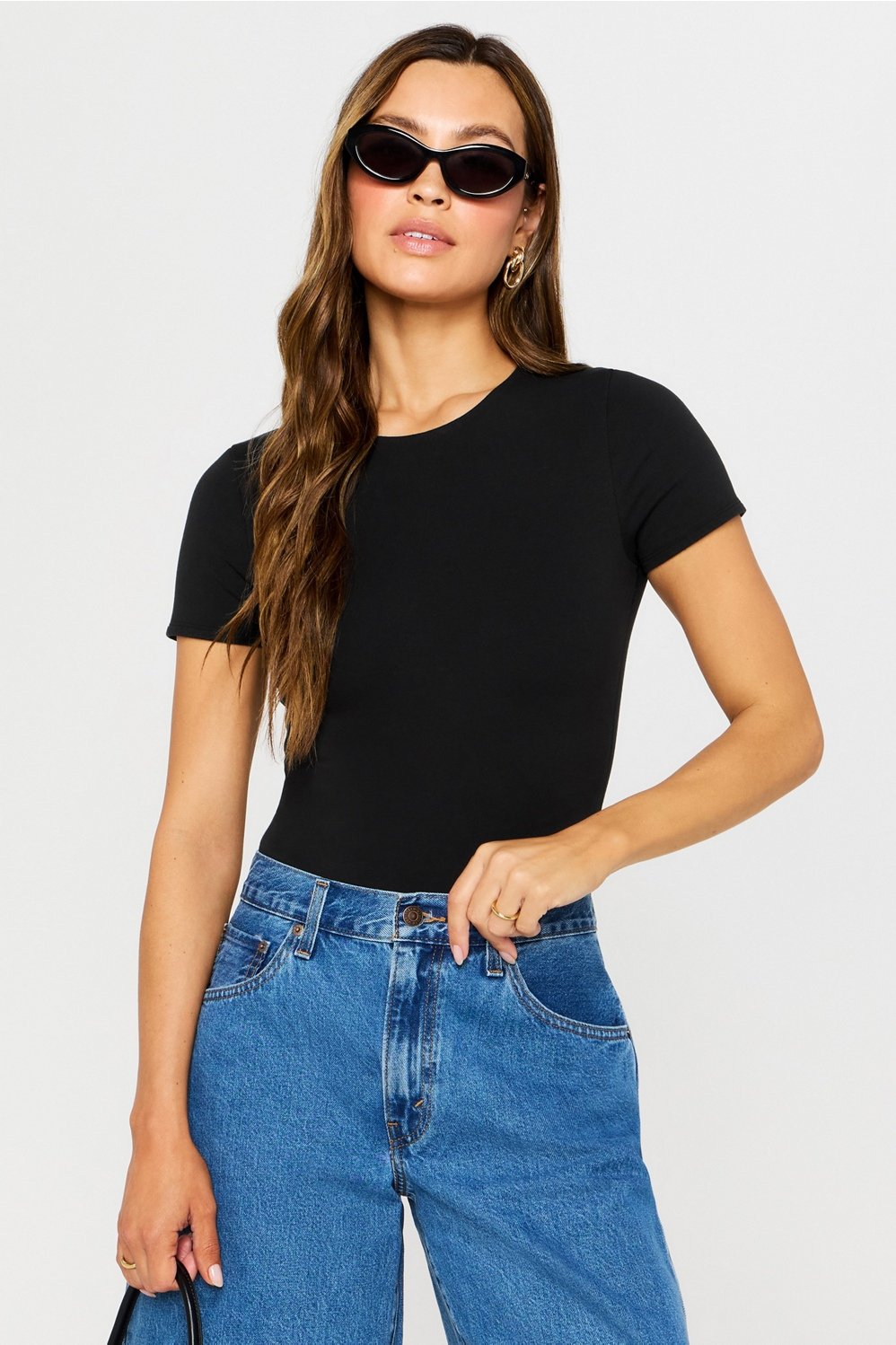 Fabletics Snug Cotton Short Sleeve Brief Bodysuit