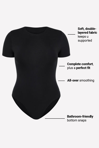 Fabletics Snug Cotton Short Sleeve Brief Bodysuit