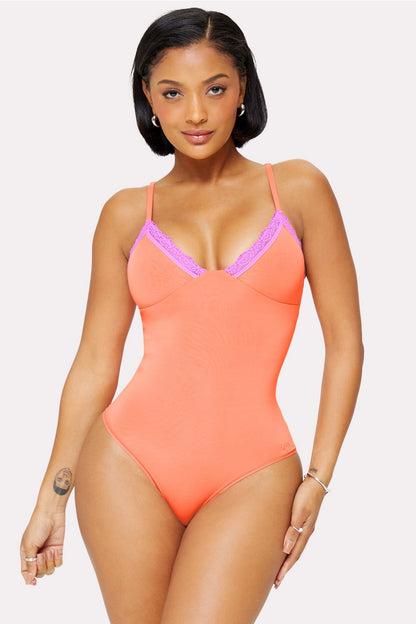 Fabletics Smoothed Reality Lace Brief Bodysuit