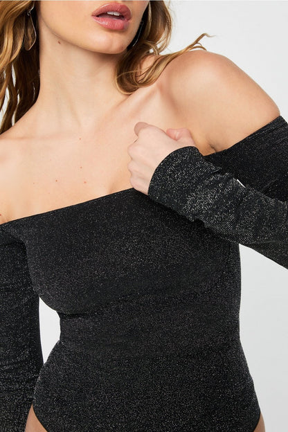 Fabletics Nearly Naked Luxe Shapewear Off-The-Shoulder Bodysuit