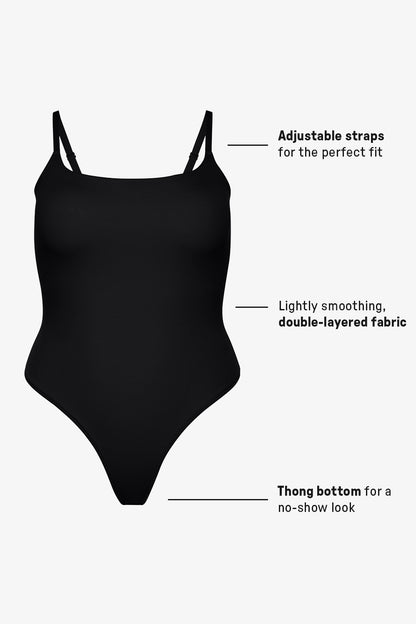 Fabletics Snug Cotton Strappy Thong Bodysuit