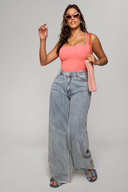 Fabletics Snug Cotton Strappy Thong Bodysuit