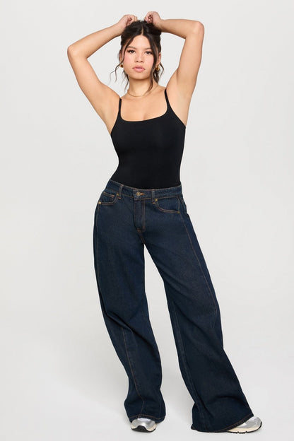 Fabletics Snug Cotton Strappy Thong Bodysuit