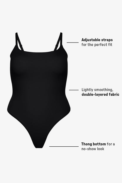 Fabletics Snug Cotton Strappy Thong Bodysuit
