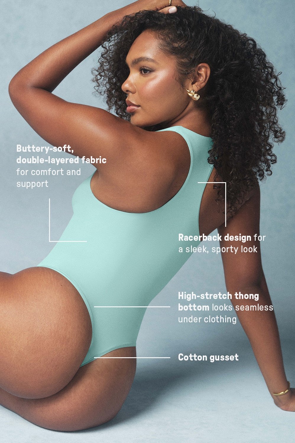 Fabletics Stretchy Fit Racerback Thong Bodysuit