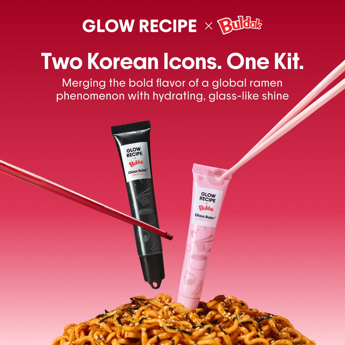 Glow Recipe x Buldak Glass Balm Lip Duo
