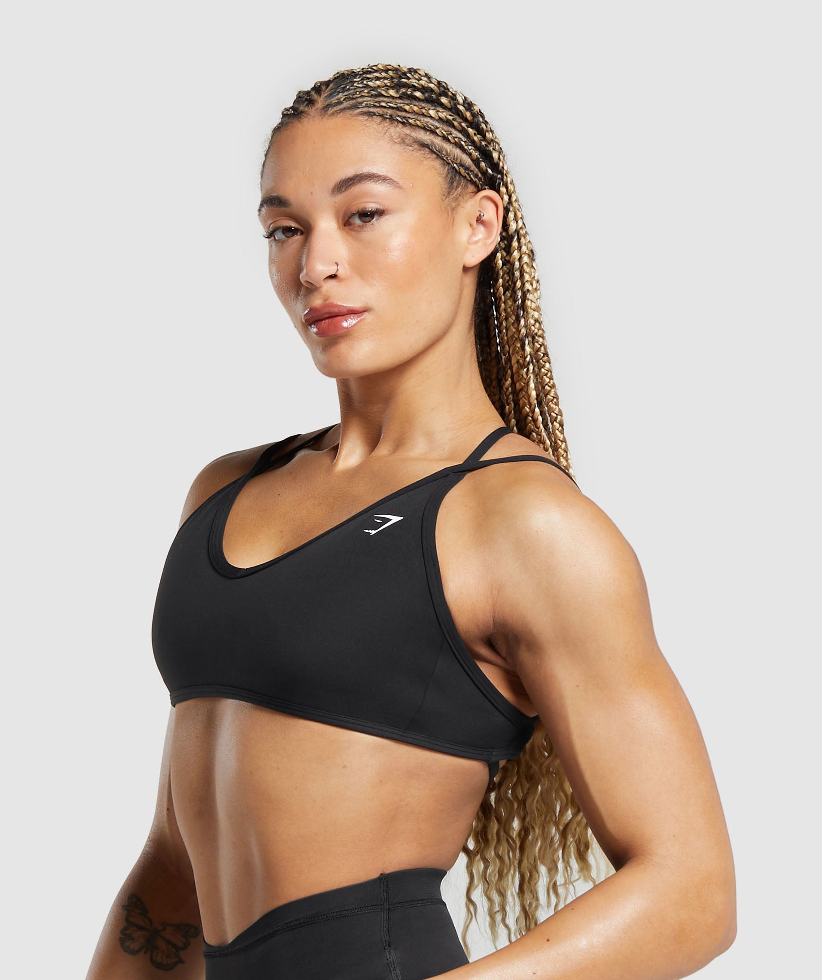 Women's Gymshark Back Gains Sports Bra Black