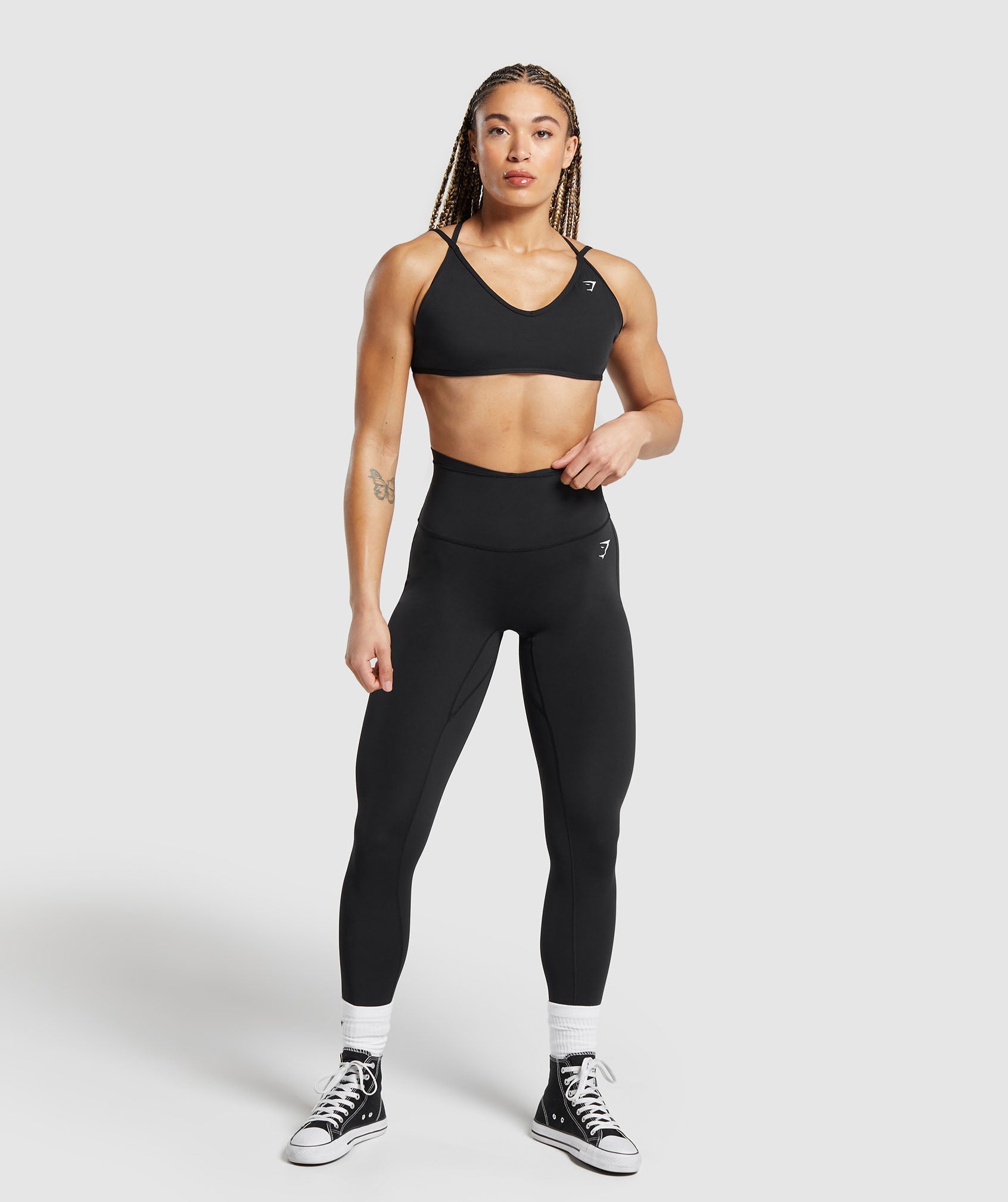 Women's Gymshark Back Gains Sports Bra Black