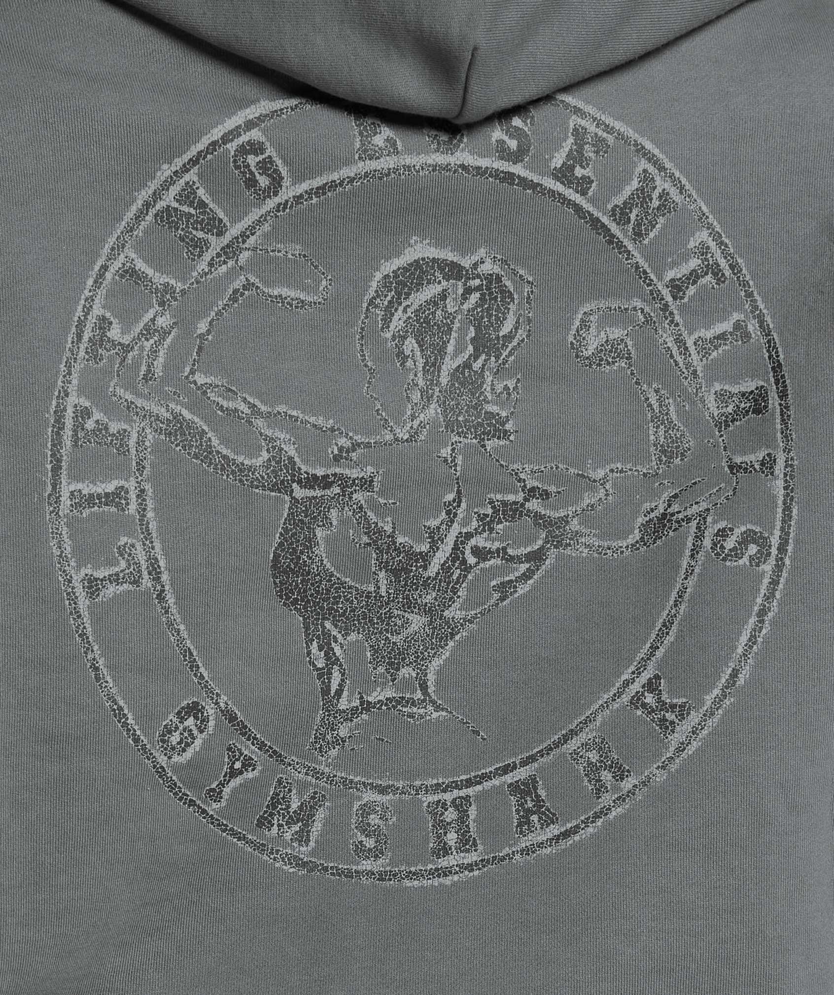 Women's Gymshark Back Gains Graphic Hoodie Graphite Grey
