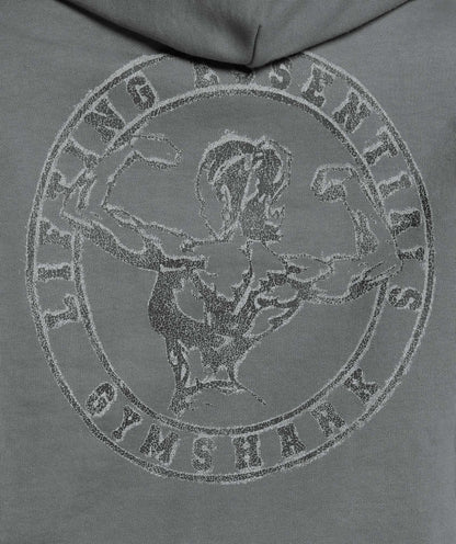 Women's Gymshark Back Gains Graphic Hoodie Graphite Grey