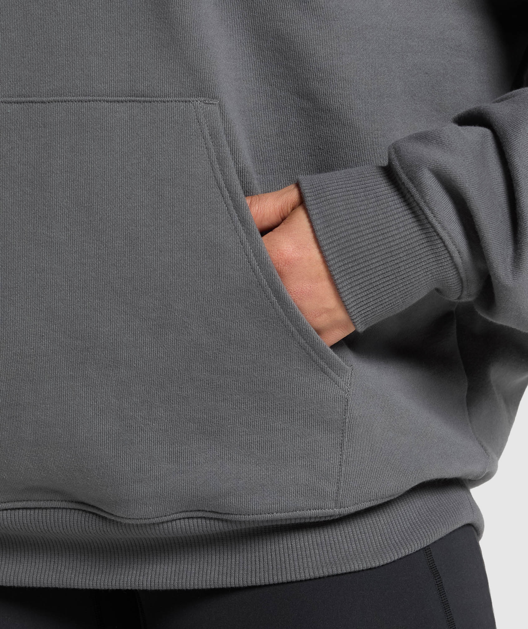 Women's Gymshark Back Gains Graphic Hoodie Graphite Grey
