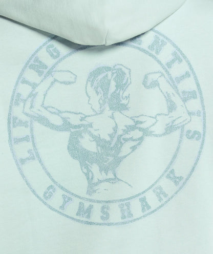 Women's Gymshark Back Gains Graphic Hoodie Morning Blue