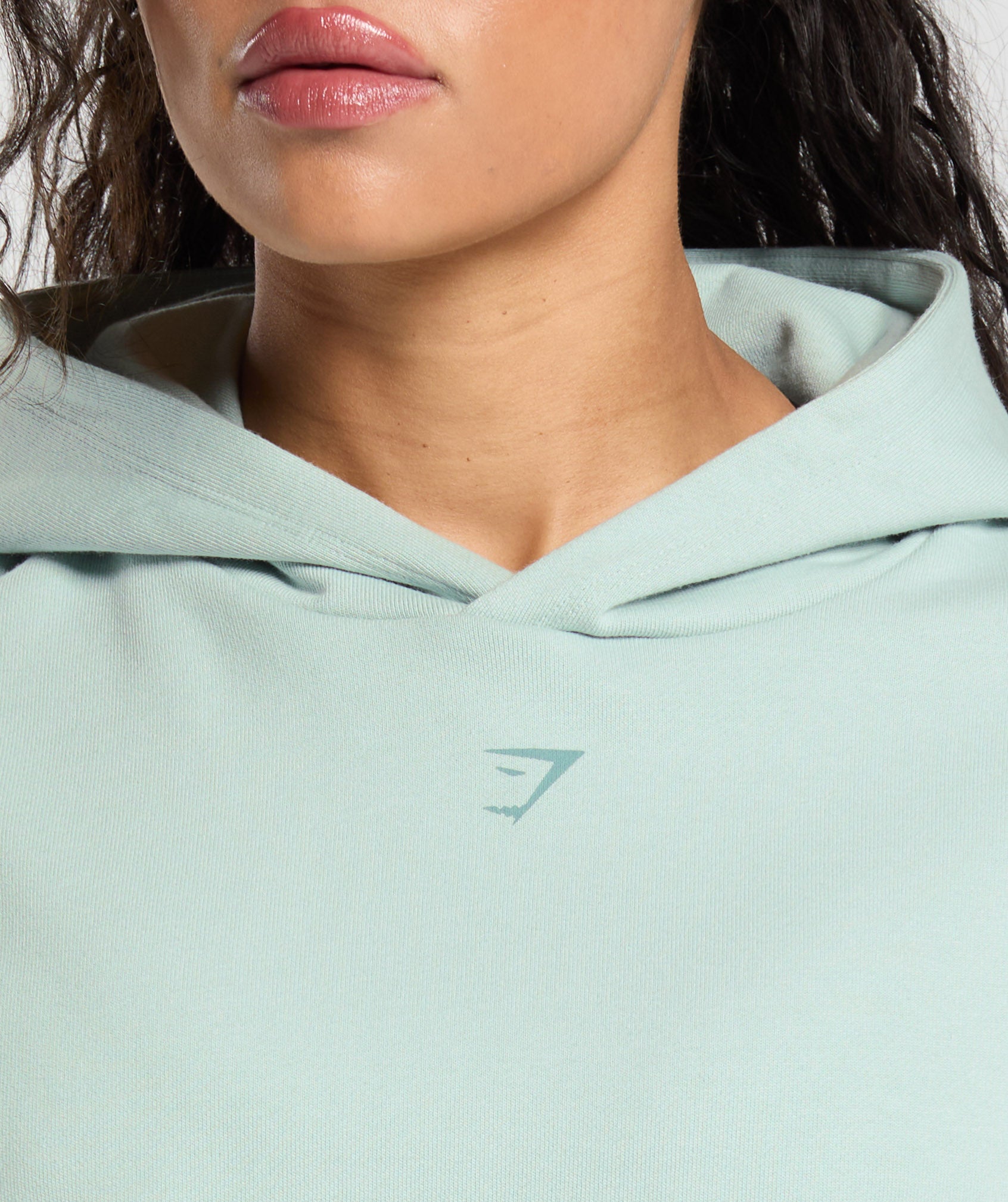 Women's Gymshark Back Gains Graphic Hoodie Morning Blue