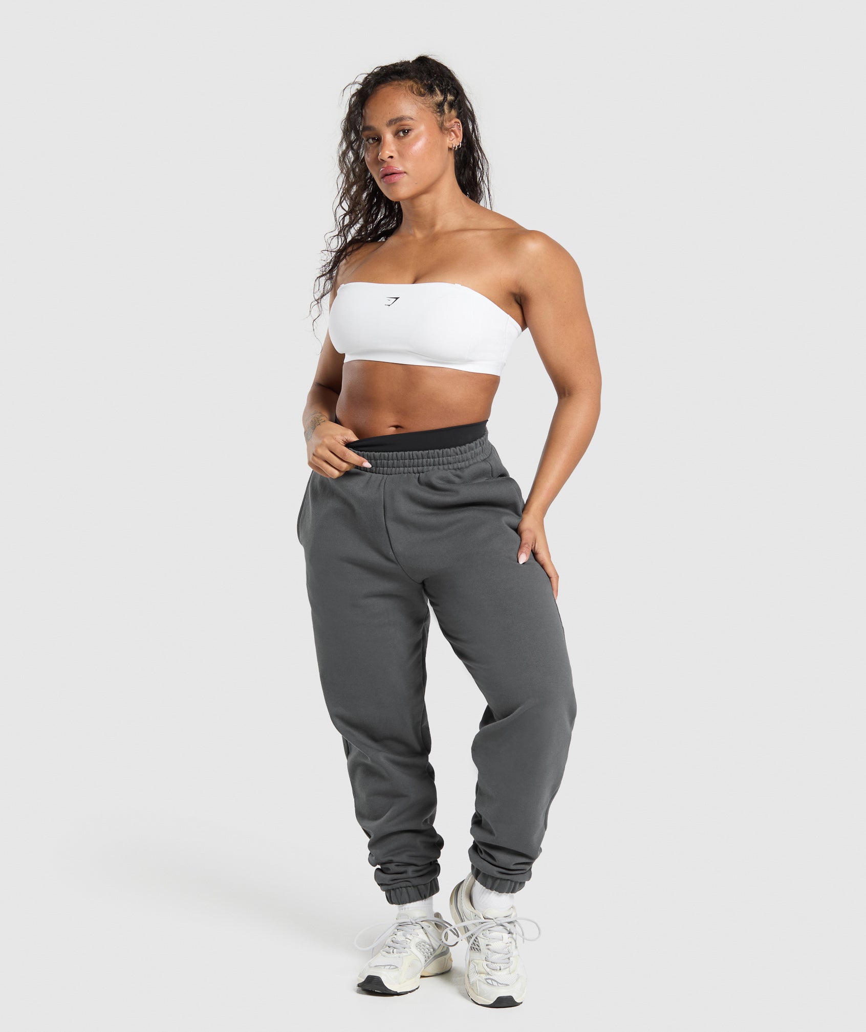 Women's Gymshark Back Gains Graphic Joggers Graphite Grey